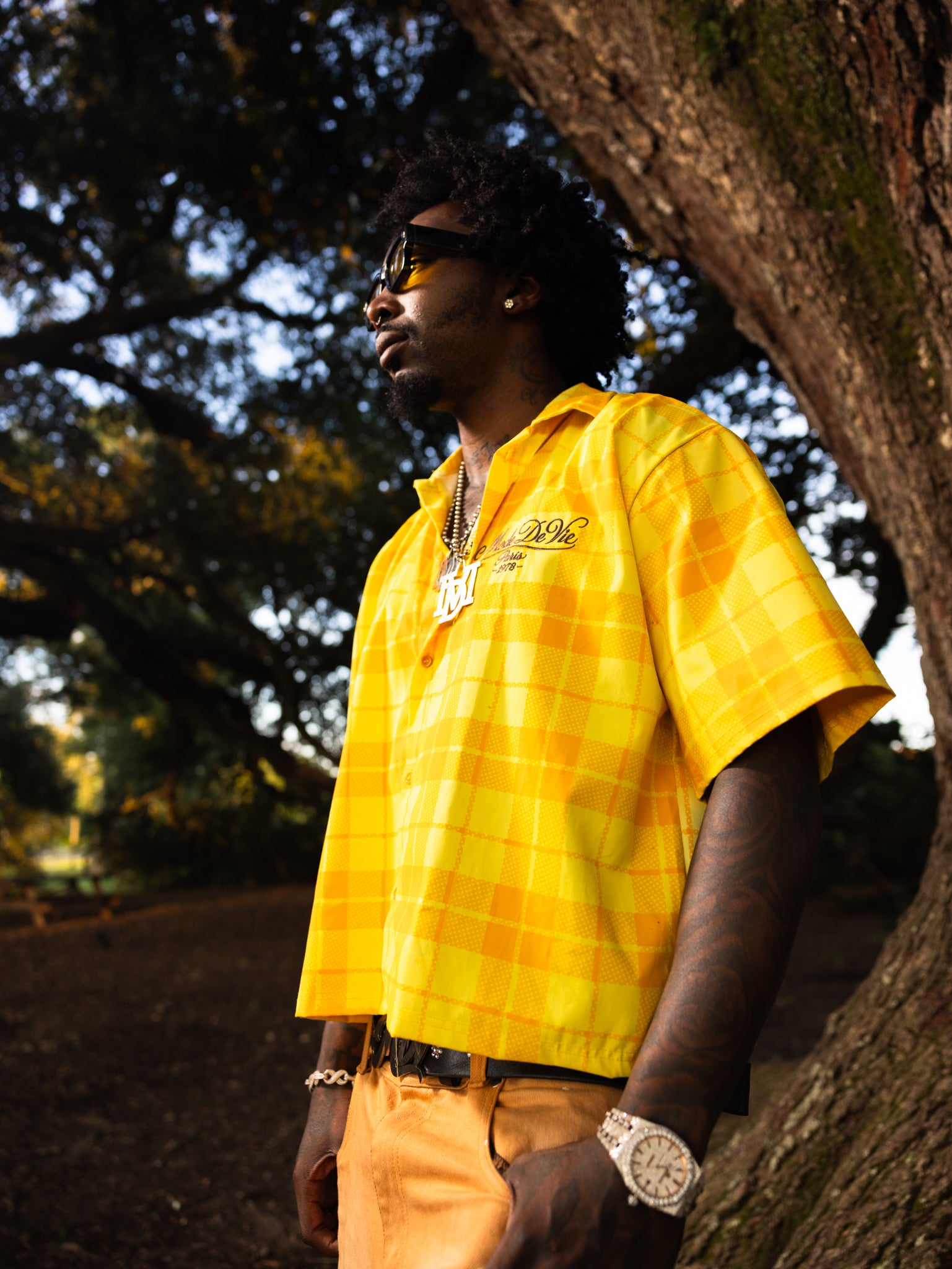 Yellow "FBF" Flannel Full Embroidery
