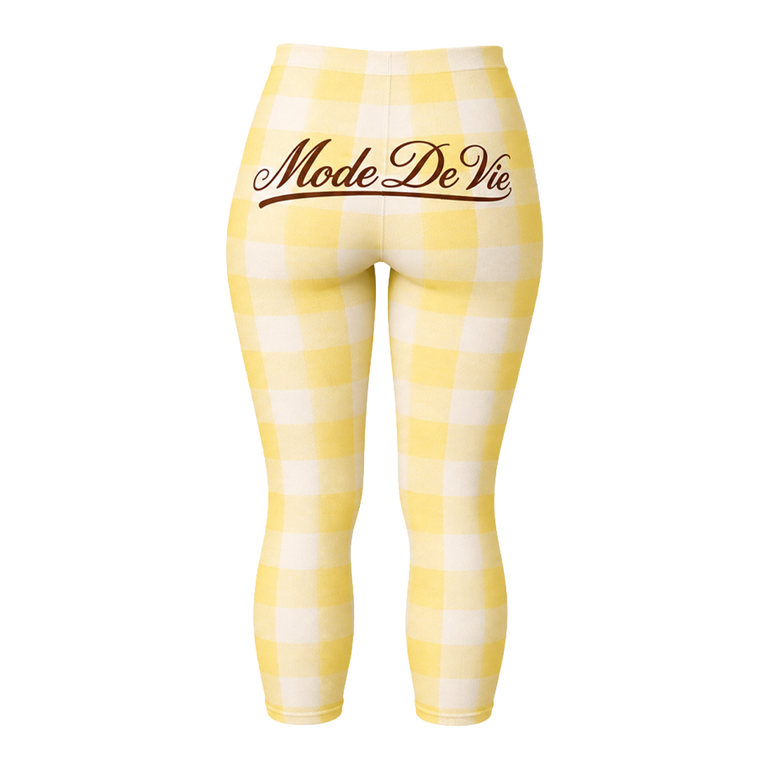 Yellow Plaid Capri Set