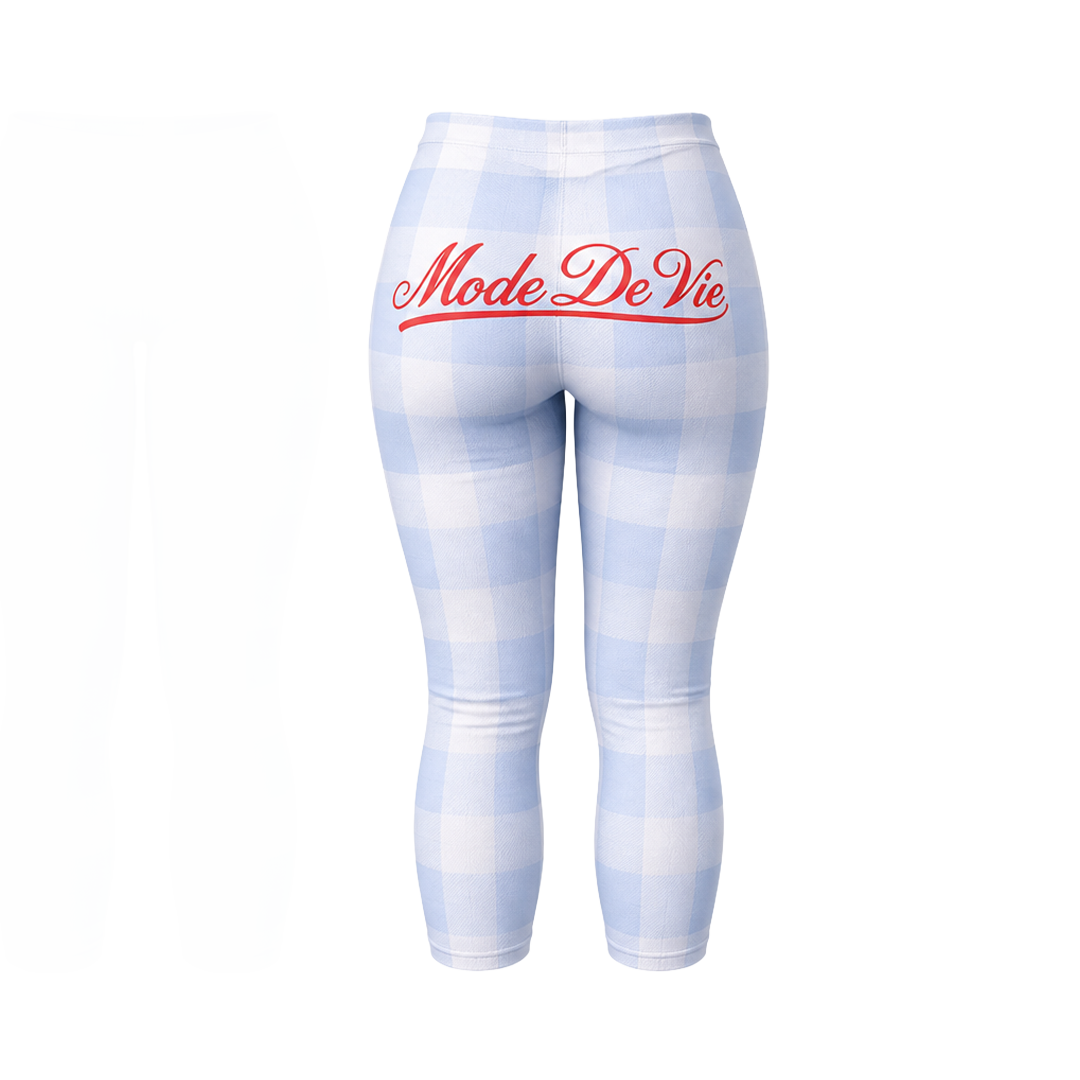 Blue Plaid Capri Set